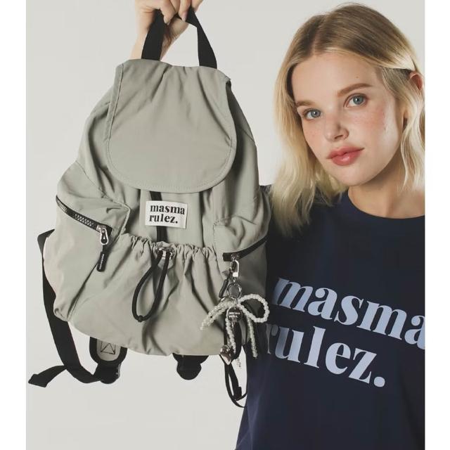 【 M a s m a r u l e z 】 迷 你 尼 龍 翻 蓋 束 口 後 背 包 ( 韓 國 小 巧 百 搭 女 生 潮 流 時 尚 )