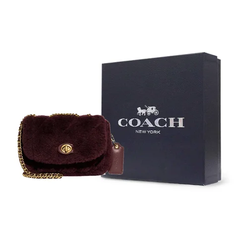 COACH Pillow Shearling And Smooth 皮革 Portable Crossbody Bag Shoulder Bag Small 女士's Burgundy CE720-B4V2B