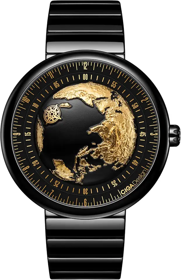 CIGA Design Mechanical 自動機械 手錶 Blue Planet U Series 不鏽鋼/鈦金屬/Ceramics Case 藍寶石 水晶 Fluoro...