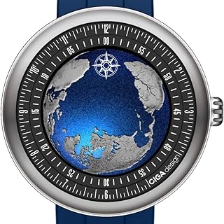 CIGA Design Mechanical 自動機械 手錶 Blue Planet â¡Â·Atlantic, 鈦金屬 43mm, 藍寶石 水晶 Fluororubber Strap 手錶es ...