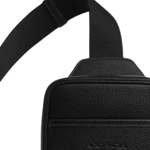 COACH Turner Pebble 皮革 Sling Bag Mini Unisex Black CCO66-QBBK